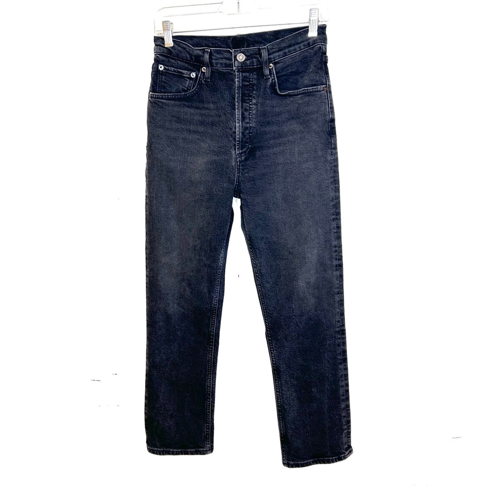 GRLFRND Karolina High Rise Cropped Jeans In Hold Up Black
